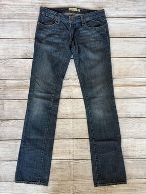 J & Company Vintage Y2k Dark Distressed Straight Leg Blue Jeans Size 0 2 26